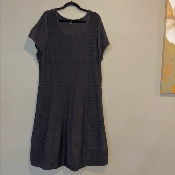 Talbots Black Knit Dress Textured Short Sleeve A-Line Workwear Office 3X Petite - Picture 1 of 5